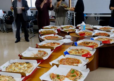 International Cafe new year pizza party